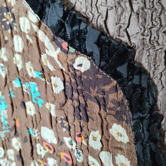 Cocoon Bay 2pc Set M Paisley Crinkle Top & Asym Midi Skirt Boho Lagenlook - Picture 5 of 10